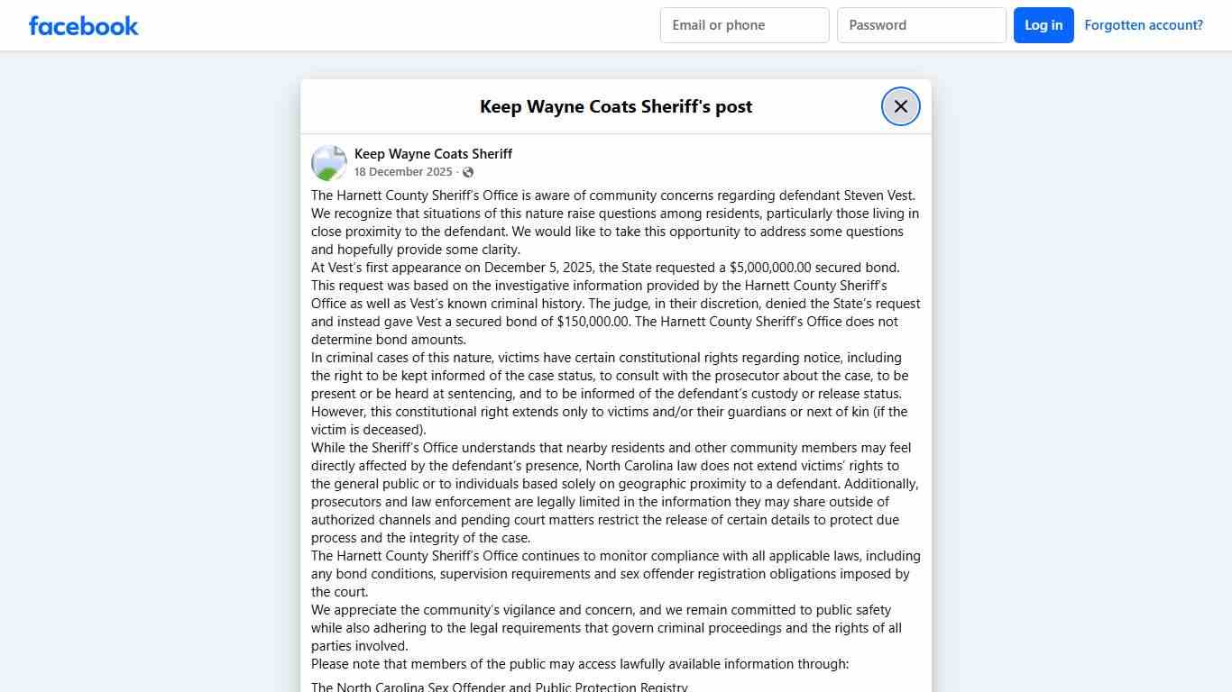 The Harnett County Sheriff’s... - Keep Wayne Coats Sheriff Facebook